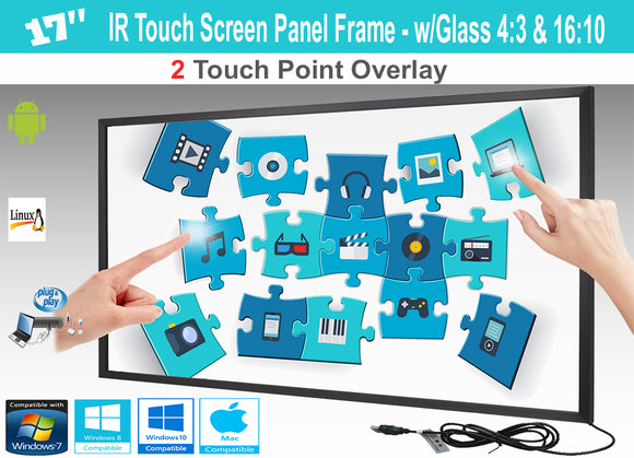 LCD/LED 2 Touch IR Overlay Touch Screen Frame Panel 17