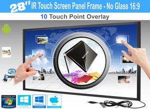 LCD/LED 10 Touch IR Overlay Touch Screen Frame Panel Interactive 28" - No Glass 16:9