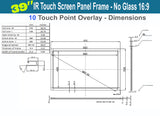LCD/LED 10 Touch IR Overlay Touch Screen Frame Panel Interactive 39" - No Glass 16:9