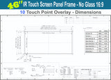 LCD/LED 10 Touch IR Overlay Touch Screen Frame Panel Interactive 46" - No Glass 16:9