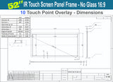 LCD/LED 10 Touch IR Overlay Touch Screen Frame Panel Interactive 52" - No Glass 16:9