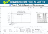 LCD/LED 10 Touch IR Overlay Touch Screen Frame Panel Interactive 55" - No Glass 16:9