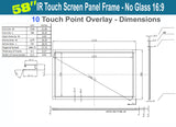 LCD/LED 10 Touch IR Overlay Touch Screen Frame Panel Interactive 58" - No Glass 16:9