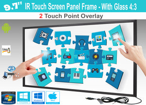 LCD/LED 2 Touch IR Overlay Touch Screen Frame Panel 9.7" -w/ Glass