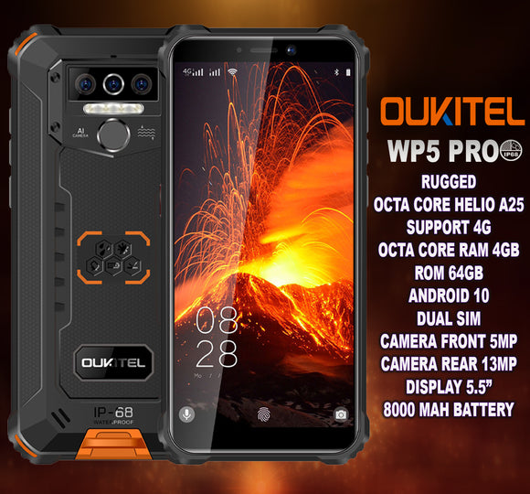 OUKITEL WP5 Pro 4G IP68 Rugged Waterproof Smartphone 13MP 4GB+64GB